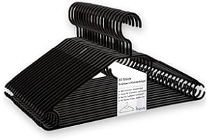 2FRIENDS 20 wieszaków na ubrania czarne z obrotowymi haczykami, z tworzywa sztucznego, długość ok. 41 cm - Made in EU - przyjazne dla środowiska ponieważ w 100% materiały z recyklingu