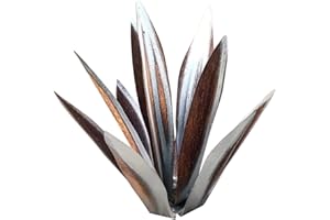 YIWOYI Plantas de agave de metal, decoración de jardín de metal, 9 hojas, tequila, escultura rústica, óxido, jardín, patio, estatuas artísticas, decoración del hogar (blanco, 65 cm)