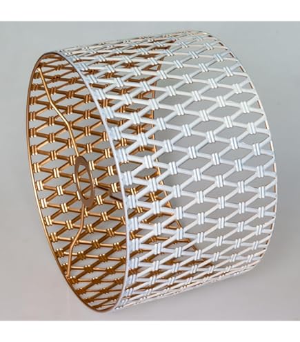 Abat-Jour Tambour Imprimé Vintage Fait Main 11.8x11.8x8 Pouces Abat-Jour En Bambou Décoratif Pour Lampe De Table De Plafond Style B