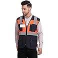 CLUB TWENTY ONE Polyester and Mesh Reflective Jacket Vest with High Visibility Strips or Tape Dual Color