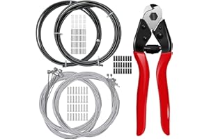 TFUTLT 103Pcs Bike Brake Cable Kit with Stainless Steel Bike Cable Cutter,Brake Cable and Bike Shifter Cable Housing Set with Bike Cable End Caps,Copper Sleeves and O-Rings Kit for Mountain Road Bike
