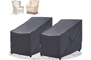 F&J Outdoors Housse pour fauteuil de jardin, imperméable, 89(L)x99(P)x63,5/89cm(H), gris, housse pour fauteuil de terrasse, housse de protection contre la pluie, 2 pièces