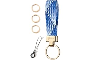 SENLLY Porte-Clés de Voiture Lanière, Universel Cordon pour Clé Fob Élastique