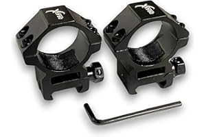 DRAXX Sports Paire de Colliers 25.4mm pour Montage Lunette de Tir - Fixation Solide - Anneaux de 25.4mm, 4 boulons,Rail Picatinny de 21mm, pour Lampes de Poche Laser Lunette Fusil Airsoft