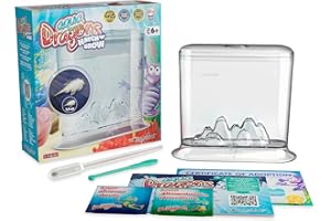 AQUA DRAGONS Aqua Dragon Underwater World Water Pet Kit, Stem Educational Toy Kit, Inkubacja i hodowla żywych zwierząt, jajka, jedzenie, łyżka, szkło powiększające, dla dzieci w wieku od 6 lat 17 x 6 x 18 cm