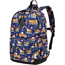 YAMEIZE Peuterrugzak voor kinderen, schooltas, kinderrugzak, jongens, meisjes, kleine schattige cartoon-rugzak voor 3-7 jaar, Blauwe auto, Eén maat