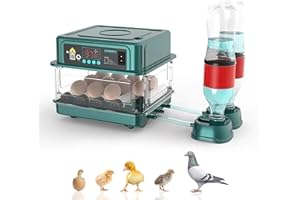 YEOOIYCW Incubadora automática,Incubadora automática de huevos,incubadora automática 24/36 con sistema de volteo automático y control de temperatura,adecuado para huevos de gallina,huevos de codorniz (10