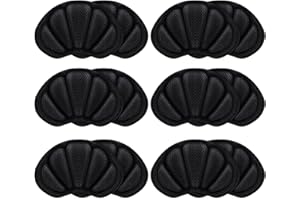 TSATHOGGUA 6Pcs Taloneras para zapatos, almohadillas para talones reducir talla zapato, almohadillas taloneras antirozaduras zapatos, protector talon zapato para mujeres y hombres (Negro)