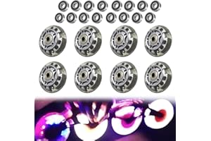 TOATELU 8 ruedas para patines en línea, 72 mm, color plateado transparente, ruedas con 16 rodamientos de bolas, universales para todo tipo de patines