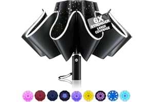 Trenovo Kompakt Reiseschirm - Automatik Sturmfest Regenschirm für Regen, Winddicht Taschenschirm mit 10 Rippen, Regenschirm mit Umgekehrter Faltung Damen und Herren