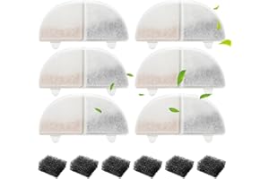 MyfatBOSS Katzenbrunnen Filter, 6+6 Stück Trinkbrunnen Filter für 68oz/2L Trinkbrunnen für Katze Hunde Ersatzfilter WF20 CF20