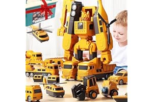 LEEWENYAN 35 piezas Transformable Magnético Juguetes, Vehículos de Astillero Niños con Caja de Almacenamiento, Coche Robot Transformable Juguetes de Construcción, Regalos de Cumpleaños y Navidad para 3+ Años