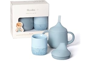Moonkie Sippy Cup & Öppen Kopp Set, Silikon Baby Koppar 2 Uns & 3 Stages Training Cup 4 Uns, Tiny Cup 4 Månader+, Mugg Barn B