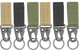 THE WHITE SHOP Tactical Molle Clip Buckle,Nylon Belt Key Ring Keychain Holder Carabiners Hanger Buckle Hook for Outdoor Sport Hiking Climbing Camping