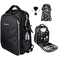 HUIMSWARM Barber Bag Barber Case Barber Bag Backpack Barber Kit for Barber,Large Capacity,Pure Copper Zipper,Water Proof,with 1pcs Barber Cape&Barber Brush,Barber Supplies of Professional Barber Bag.