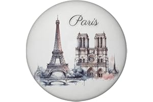 SPEECHEESE Luogo di riferimento Parigi magnetico rotondo Torre Eiffel Louvre Notre-Dame – ricordo di Parigi con magnete Sacre Coeur Arco Trionfo Montmartre Pantheon
