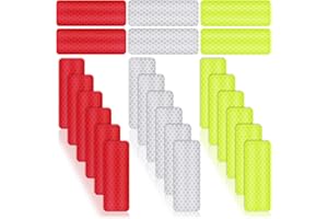 Abeillo 24 Pieces Safety Reflective Stickers, Warning Reflective Stickers Stick-on Car Reflector Sticker Waterproof Reflective Tape Stickers for Vehicle, Bicycles, Motorcycles, 3x 8 cm