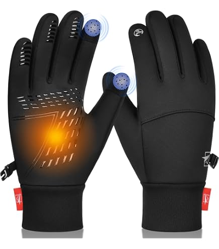 Fahrradhandschuhe winter, Handschuhe herren, handschuhe damen - Wärmeschutz, Winddicht und Rutschfest - Touchscreen Handschuhe - Geeignet zum Laufen, Skifahren und Wandern