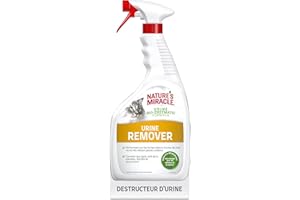 NATURE'S MIRACLE Nature’s Miracle Urine Remover - Spray Eliminateur pour taches et odeurs d’urines du chat – Odeurs tenaces – Action Bio-Enzymatique - Multi-surfaces – Aux Huiles Essentielles d’Agrumes – 946 ml