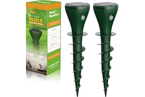 Shiptree Dissuasori per Talpe, 2 Pezzis Dissuasore per Topi, Repellente per Topi, Scaccia Talpe per Scoiattoli di Terra, Visoni, Impermeabilità IP65-Verde