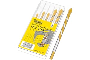 SabreCut SCTBA5 Multi-Material Tile Drill Bits Set for Ceramic Porcelain Granite Marble with Durable Storage Box