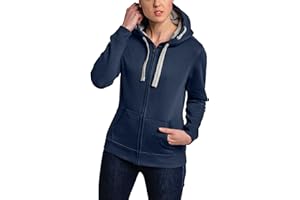 HRM Damen Hooded Jacket I Premium Kapuzenjacke Damen mit Kontrast-Innenfutter I Basic Hoodie mit Reißverschluss I Zip Hoodie I Hochwertige & nachhaltige Damen-Oberteile