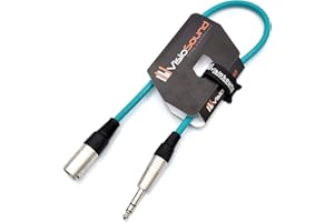 VisioSound Male XLR to 6.35mm Stereo TRS Jack Lead/Balanced Signal/Audio Speaker Cable 0.5m Green