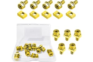 GLOBAL-DAILY Motorcycle Battery Terminal Nut and Bolt Kit ，Machine Hexagon bolts Screw for ATV Vehicle, Scooter, Motorcycle,Quad Bike M5x10mm 10 Set (Gold)