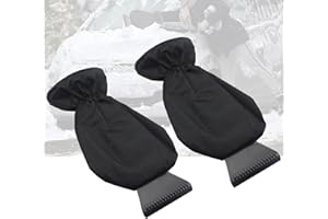 peiyee 2 SäTze Eiskratzer Auto Mit Handschuh Stabil GefüTtert Wasserdicht,Eiskratzer Auto,Scheibenkratzer Auto,Magischer Auto-Eiskratzer,Auto ZubehöR FüR Frauen MäNner (Schwarz)