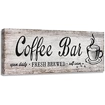 Targa In Legno Decorativa Per Caffetteria - Rustica Fattoria Decorazione Parete Con Cornice Per Bar E Cucina - Regalo Di Natale