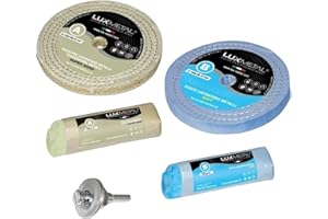 Lux Metal Kit Lucidatura 2 Pasta Abrasiva Lucidante 250 gr e 2 Disco Lucidatura 150 mm in Cotone Trapano Mola Dischi Per Lucidare Acciaio Inox Metalli Alluminio Set Lucida Cromature Ottone Ruota Rame