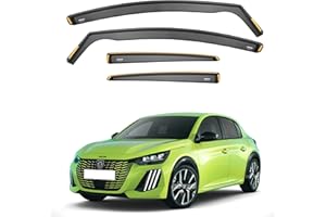iSpeed Premium Wind Deflectors For Peugeot 208 mk2 5 Door 2020-onwards 4pc - Keep Your Car Ventilated in Rain - Reduce Wind Turbulence - Tinted, In-Channel Type - Peugeot 208 Accessories