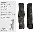 Binchotan Charcoal from Kishu, Japan - Water Purifying Sticks for Great-Tasting Water, 2 Sticks, Each Stick Filters up to 2 Liters of Water