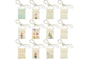 JIAWAGGAG 12 Stück stoffbeutel bemalen kinder Beige Stofftaschen zum Bemalen Brustbeutel Kinder 18 x 12 cm Taschen zum Bemalen für Party Geschenk Geburtstagsfeier
