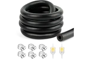 Dutreg 6mm Manguera De Gasolina, 1/4" Kit De Línea De Gas 1 Metro De Manguera De Línea, 2 Filtros De Combustible Con 6 Abrazaderas De Manguera Para Moto Cortacésped Camión Coche