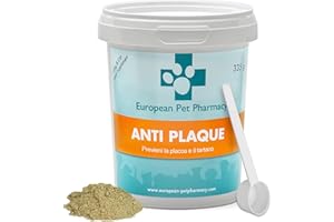European Pet Pharmacy Antiplacca 335 g​​ — Rimuovi Placca e Tartaro per Pulizia Denti Cane, Antitartaro per Cani e Gatti, Formula Pura Naturale Contro Alito Cane