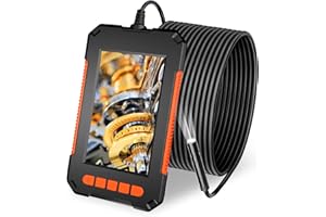 Endoscopio Industriale, Telecamera di Ispezione Tubi 4,3 Pollice Schermo LCD, YOVOCA 1080P HD Boroscopio Snake Telecamera 5M, IP67 Impermeabile, 8 LED, Batteria 2600 mAh