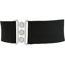 2 Cinture Elastiche Larghe Per Donna - Vita Alta Vintage, Bianco E Nero Con Fibbia A Incastro - Foto 10