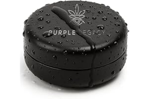 PURPLE LEGACY Scatola in alluminio ultra leggera, impermeabile, ermetica, diametro 55 x 24 mm, protezione dai raggi UV, per pillole, erbe aromatiche, spezie