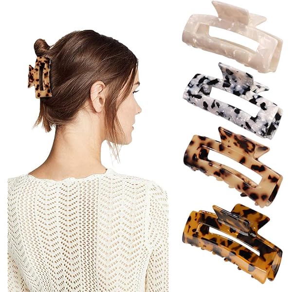 GNALIA Haarklammern 2er-Set – Rutschfeste Leoparden-Muster-Clips Für Mitteldickes Haar, Aus Acryl, Stylisch Und Praktisch