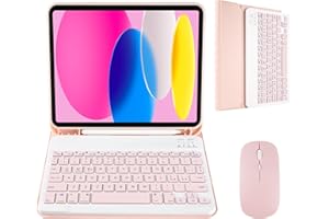 Nsyee Custodia con Tastiera e Mouse per iPad 11a Generazione (A16) 11 Pollici 2025, 10a Gene 10,9 Pollici 2022, Tastiera Wireless Bluetooth Rimovibile per IPad 11th 10th Gen， Italiano QWERTY-Rosa