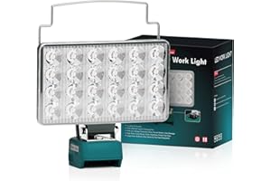 BUKATTADA Cordless Work Light Suitable for Makita 18V Battery Emergency Lighting USB&Type-C Charging Port 2 Lighting Modes Camping Light Emergency Lighting [Batteries not Included] (MT24D)