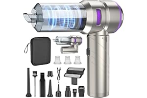 Fwiull Handstaubsauger, 4-in-1 Handstaubsauger Akku Kabellos,18000Pa Auto staubsauger Stark mit Bürstenloser Motor,3-Gang Mini Staubsauger für Büro Genutzt, Haus, Küche, Tierhaare,PC Reinigungsset