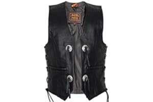 MDM Conchos Lederweste in schwarz aus echtem Leder