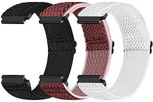 Yunshare Quick Release Watch Strap 22mm 20mm 19mm 18mm, Elastic Nylon Watch Bands Women Men for Samsung Galaxy Watch/Garmin/Fossil/Amazfit/Huawei Replacement Watch Band, 3pcs