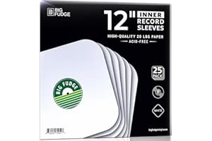 ‎BIG FUDGE BIG FUDGE Schallplatten-Innenhüllen 25x,aus schwerem und säurefreiem Papier,Albumhüllen mit runden Ecken für einfaches Einführen,Schlanke Schallplattenjacken zum Schutz Ihrer LPs & Singles,30.5 cm