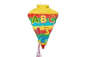 Idena 40600 - Cono scuola Pinata, primo giorno di scuola, 55 x 37,5 x 14 cm, iscrizione, cono di zucchero, scuola, primo giorno di scuola, regalo, decorazione