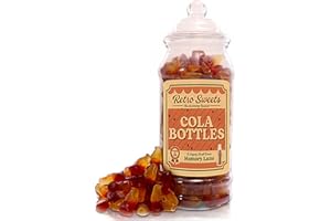 REPEAK Cola Bottles Sweets Jar with Victorian Lid – Classic Retro Sweet Shop Gift – Nostalgic Fizzy Cola Bottle Sweets – Perfect Birthday, Christmas, Secret Santa & Father’s Day Present