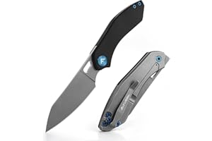 FLISSA Navaja Plegable con Mango de G10, Navaja de Bolsillo con Clip, Cuchillo Exterior con Hoja de Acero Inoxidable, Ideal para Camping, Senderismo, Viaje, etc. Longitud de Cuchilla: 5,8 cm