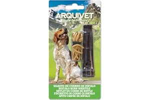 Arquivet Silbato de Cuerno de búfalo para Perros con cordón - Silbato para adiestramiento y Entrenamiento de Perros - Silbato canino - Pito para Perros, Canes - 9 cm, 1 Unidad (Paquete de 1)